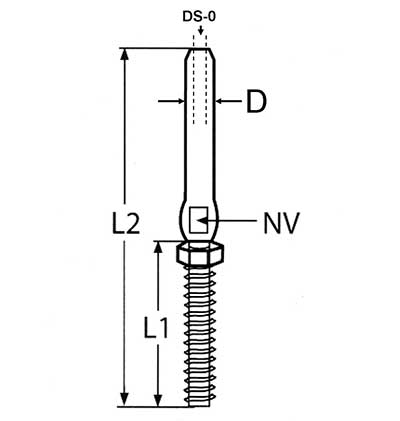 Swage Stud With Nut Right Thread A4 (316)