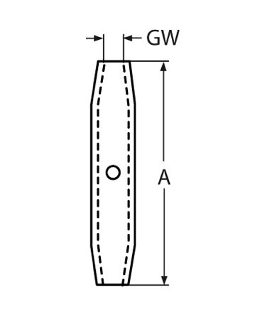 ESS Body Of Turnbuckle 5-10mm A2