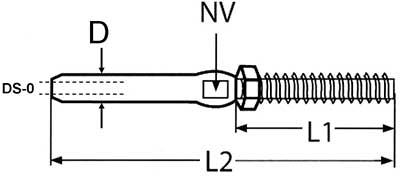 Swage Stud With Nut Left Thread A4 (316)